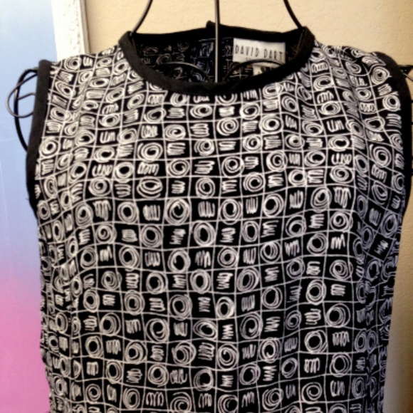 Abstract Scribble Column Maxi Dress Small - Picture 4 of 5